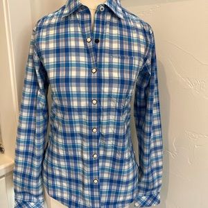 Stio Women Plaid Button Down Long Sleeve Shirt Size XS